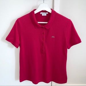 Women’s Lacoste Fuchsia Pique Polo Shirt - size 44